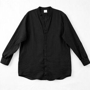 Baird McNutt Murano Shirt Men Sz 2XT Tall Black Long Sleeve 100% Linen